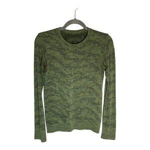 Lululemon Swiftly Breathe Long SleeveDot Scape Rainforest Green / Green Twill-sz